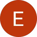 Rundes, rotes Symbol mit dem Buchstaben E