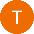 Orangefarbene Grafik mit einem T