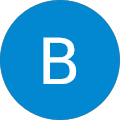 Buchstabe B auf blauem Hintergrund